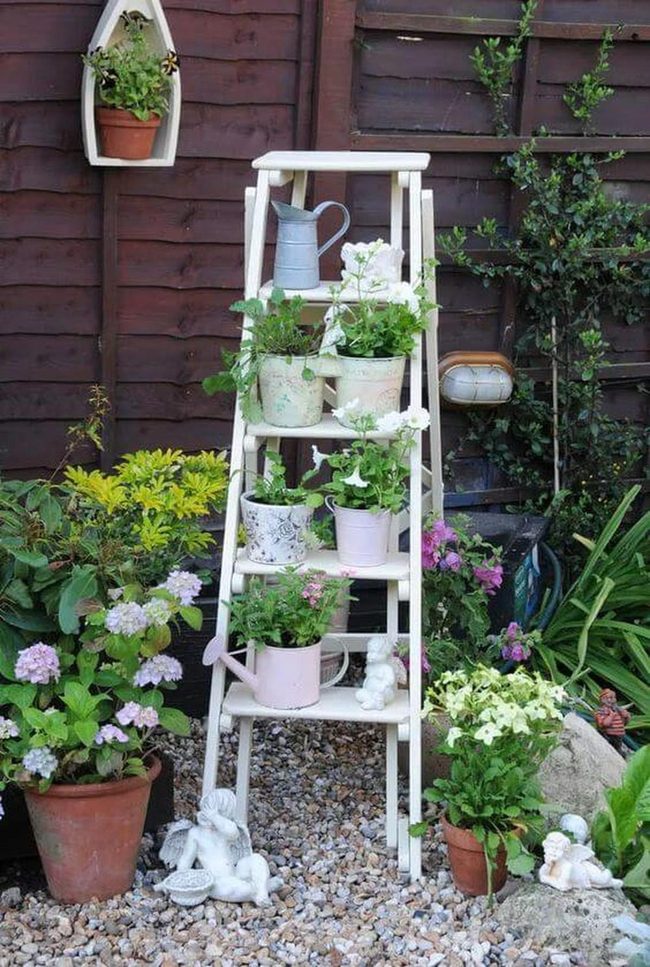 White Ladder Vertical Garden