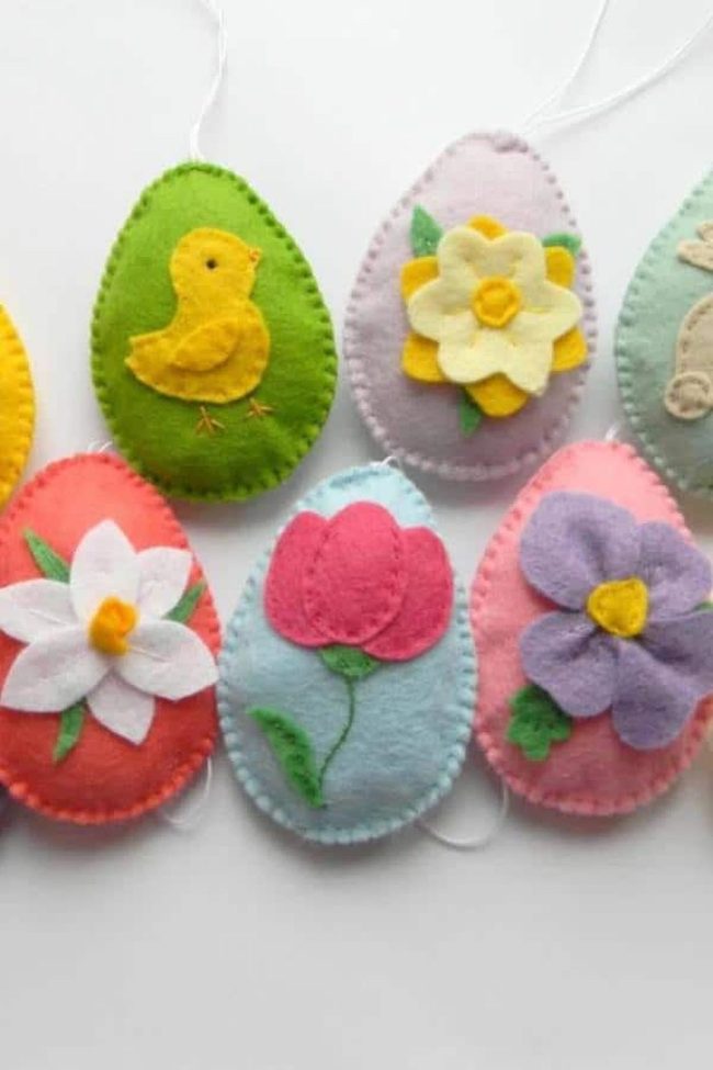 Radiant Yellow Chicks On Felt Eggs