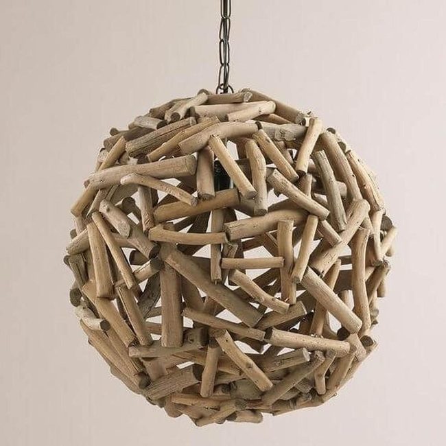 Natural Driftwood Sphere Statement