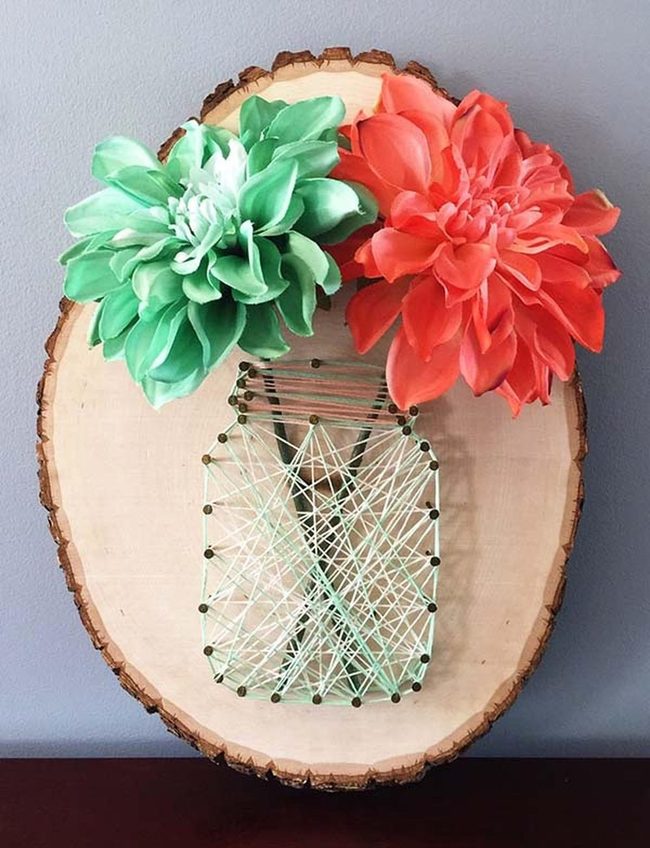 Bright Blooms In Glass Jar