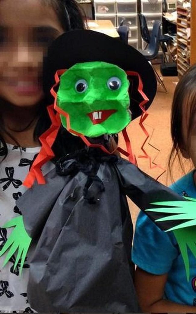 Green-Faced Witch Puppet Statement