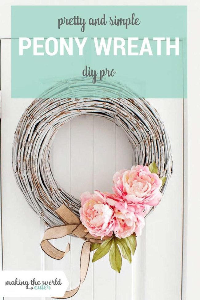 Pink Peony Stick Base Wreath