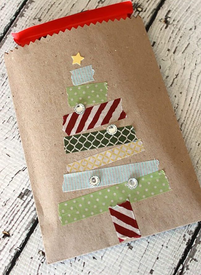 Washi Tape Christmas Tree Bag