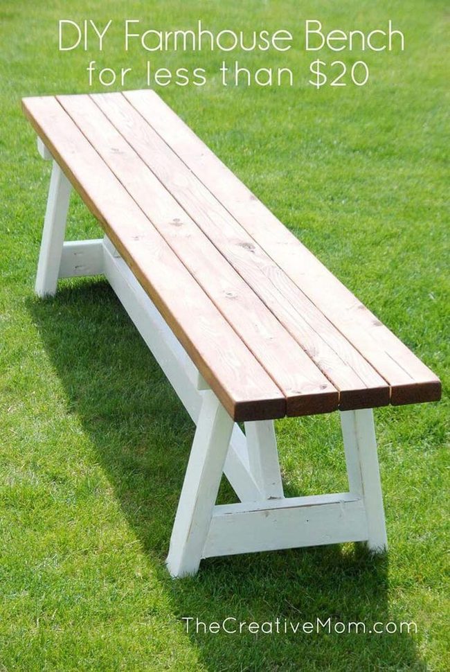 Natural Wood Garden Bench