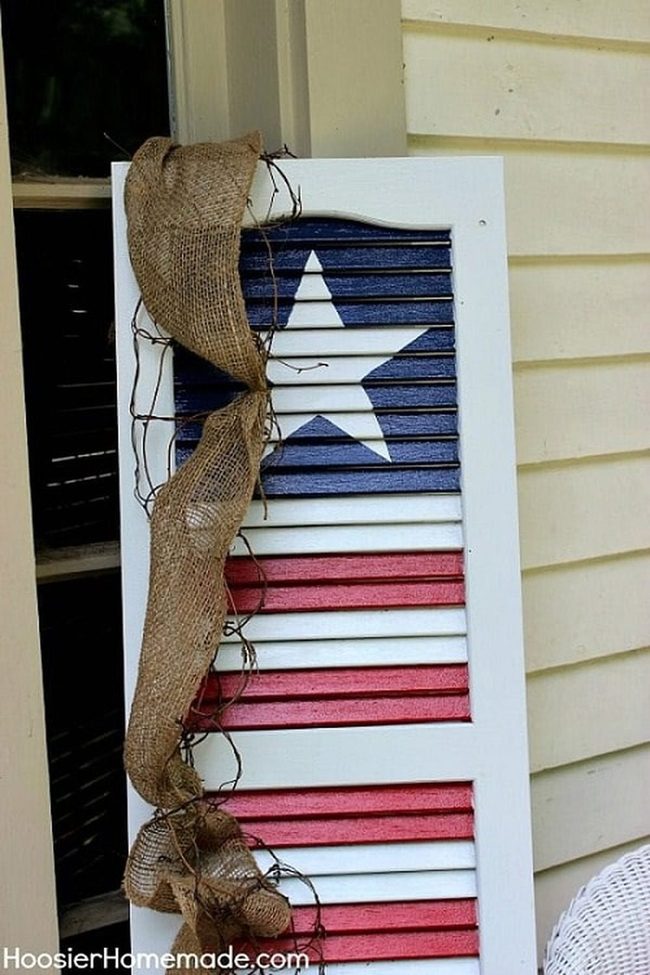 Red White Blue Striped Shutters
