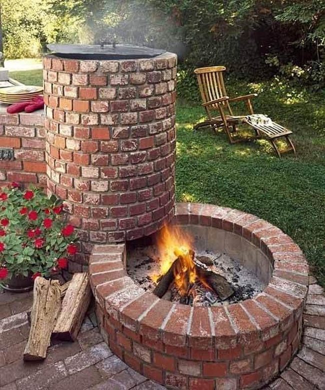 Brick Fire Pit Gathering Space