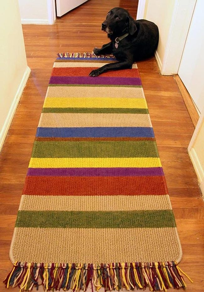 Striped Runner Rug Through Warmth