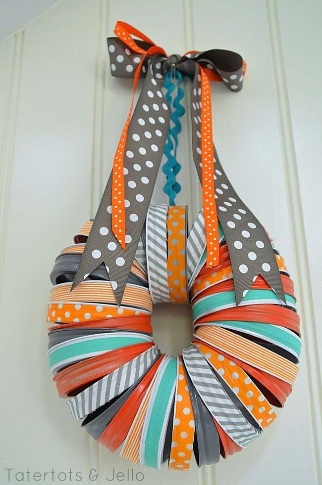 Rainbow Mason Jar Lid Wreath