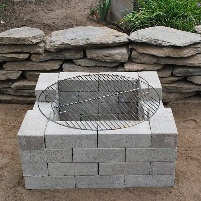Rough Cinder Block Fire Pit