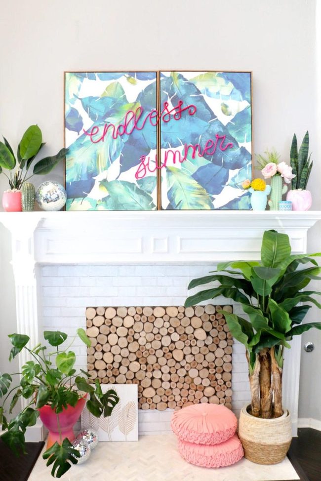 Lush Botanical Walls Pink Accents