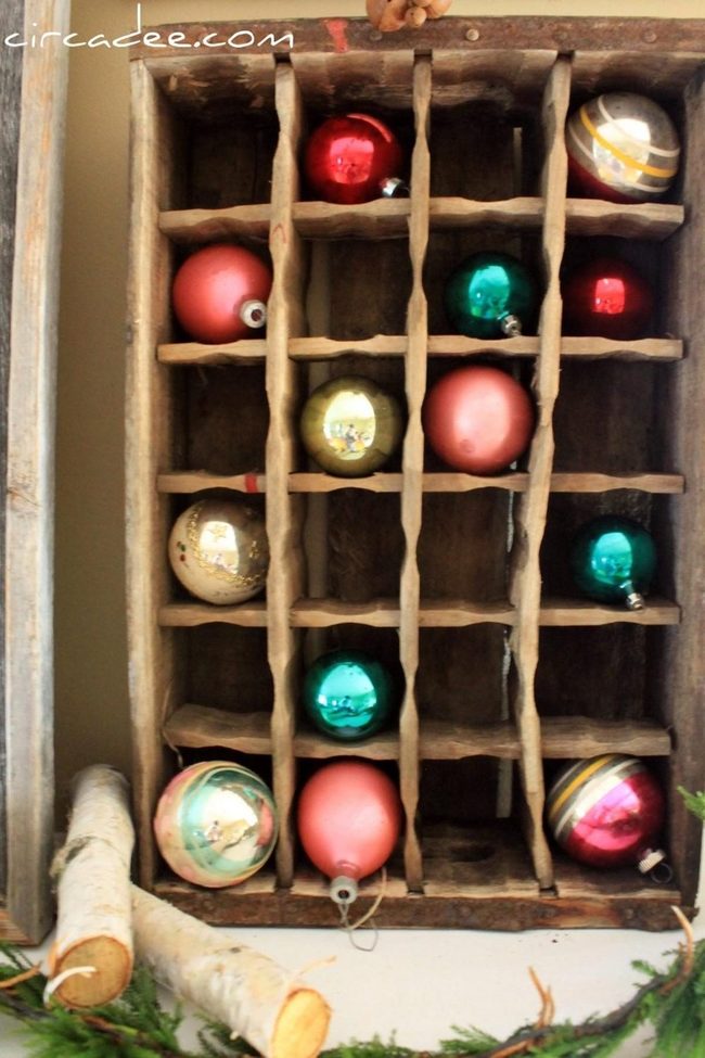 Shimmering Baubles In Weathered Wood