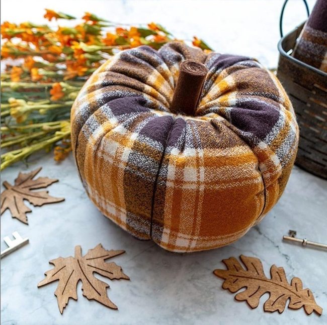 Handmade Fabric Pumpkins In Autumn
