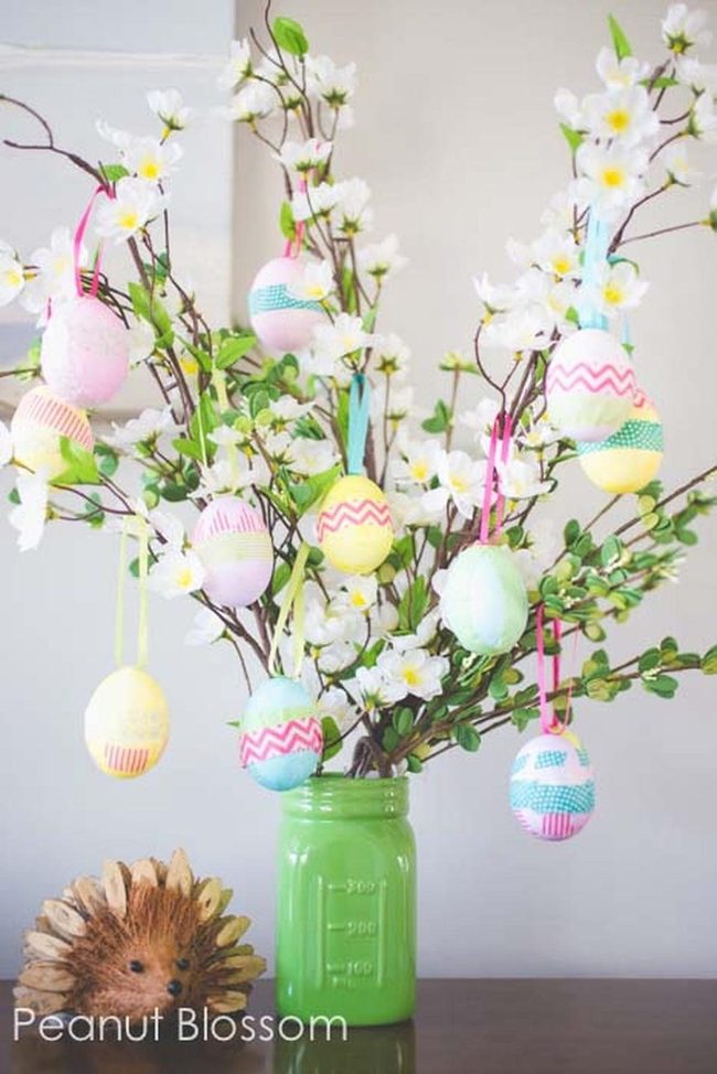 Colorful Eggs On Branches