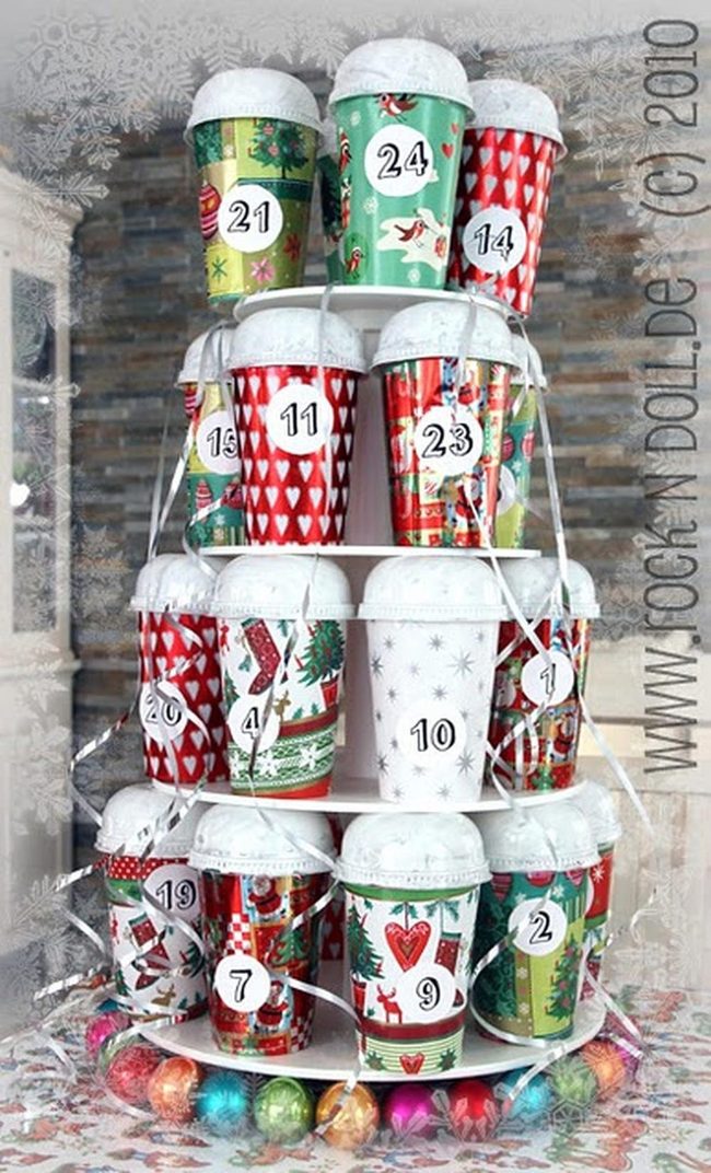 Stacked Cups Count Christmas Days