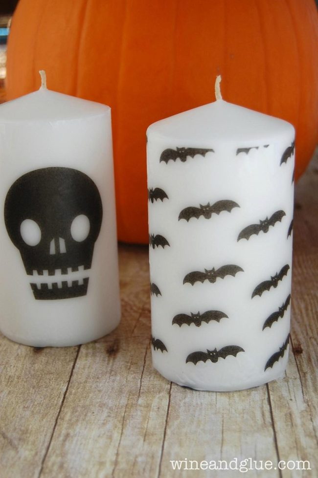 Black Skull Candles Halloween Intensity