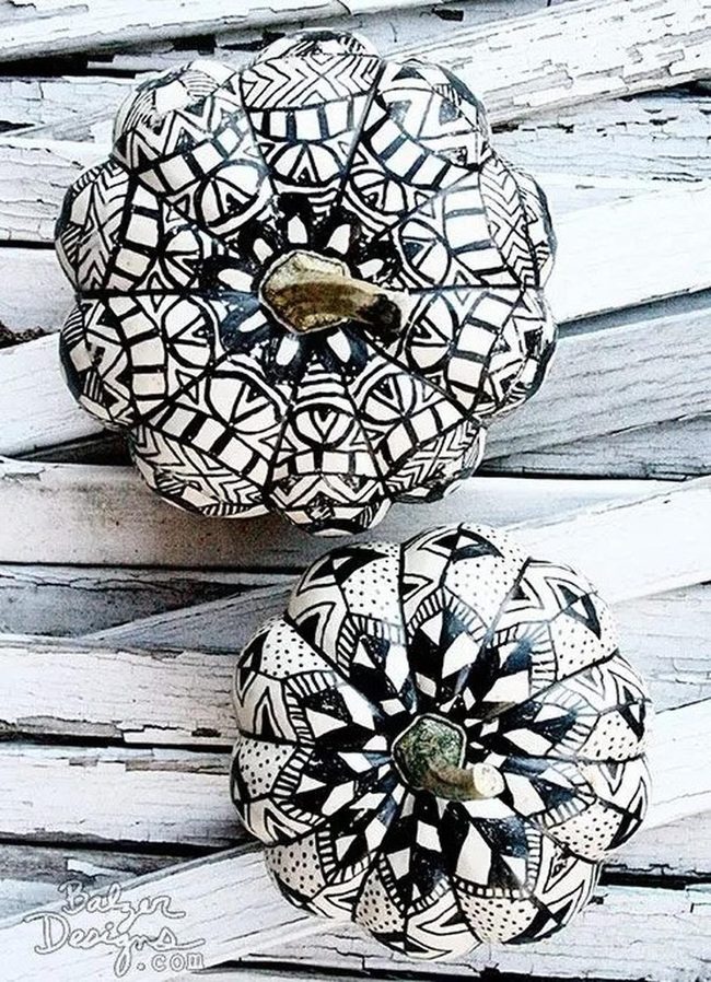 Black And White Patterned Pumpkins