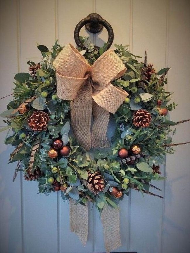 Eucalyptus Wreath With Golden Accents