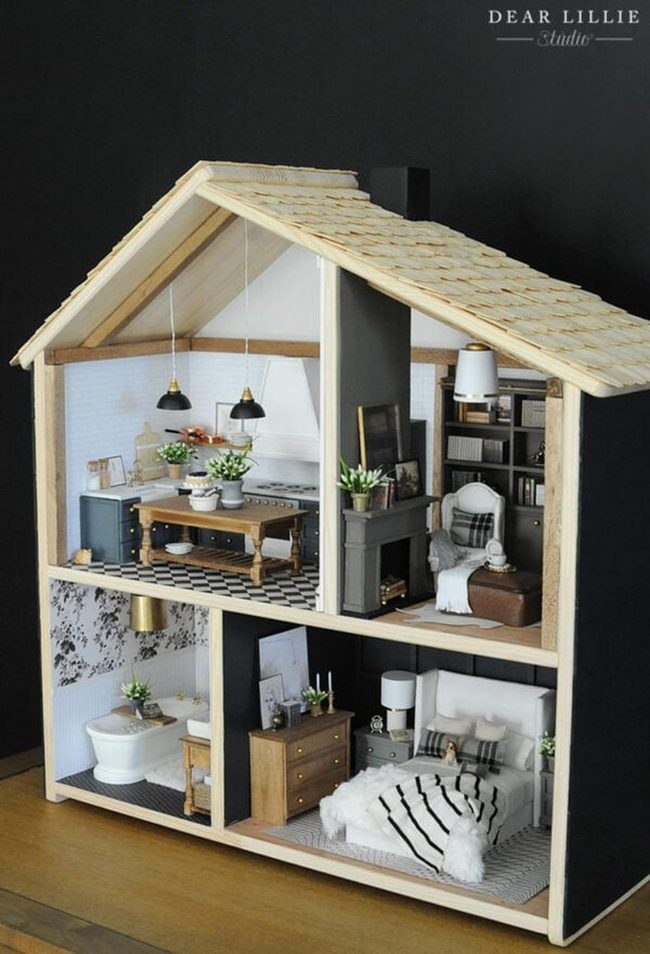 White Checkered Farmhouse Pantry Details