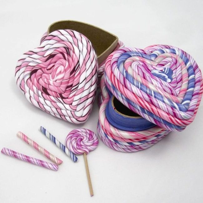 Swirled Candy Hearts In Pink And Purple