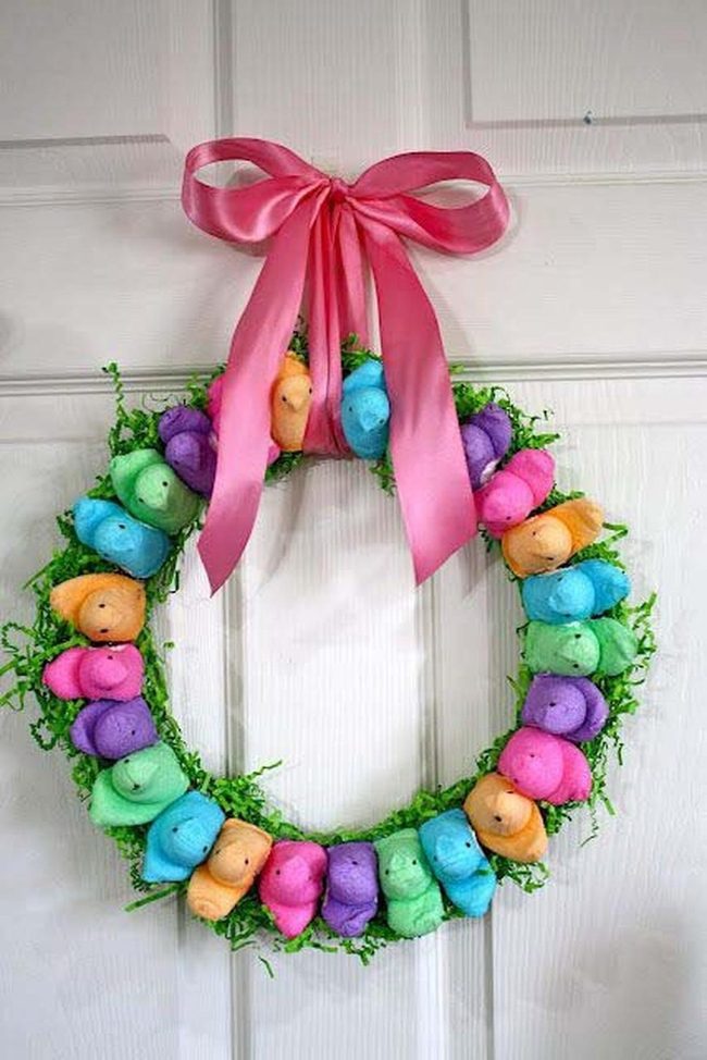 Colorful Marshmallow Easter Wreath