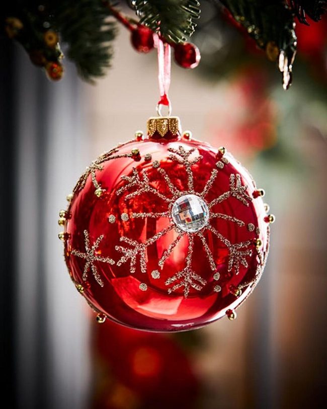 Crimson Glass With Crystalline Snowflakes