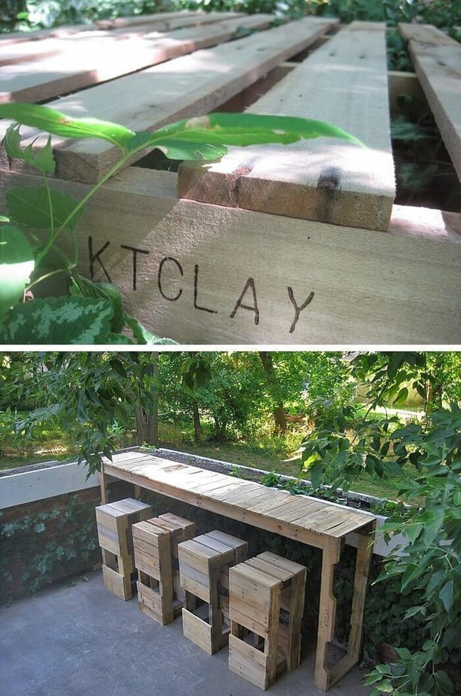 Reclaimed Wood Pallet Bar