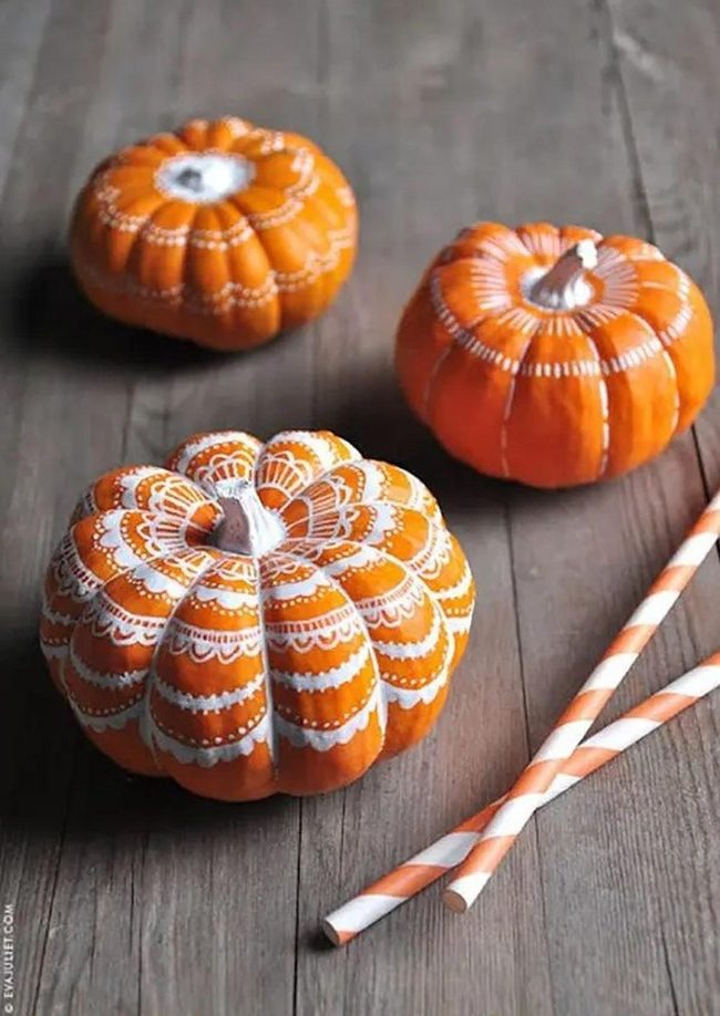 White Lace Orange Pumpkins