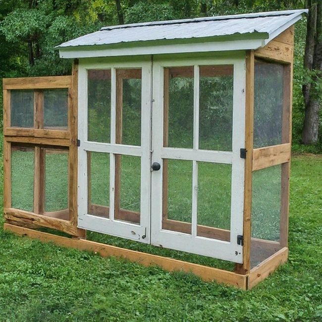 Reclaimed Wooden Doors Chicken Coop