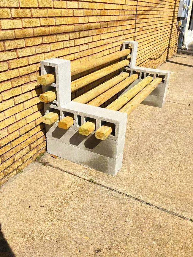 Concrete Blocks Yellow Brick Seating