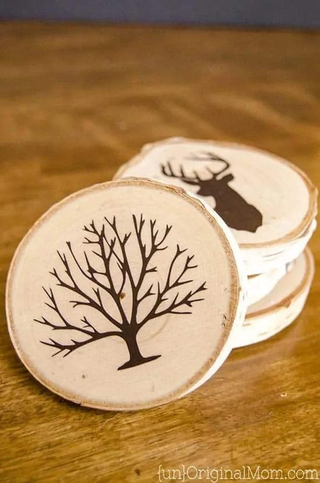 Natural Wood Slice Coasters
