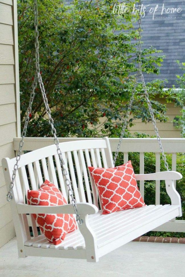White Cottage Porch Swing
