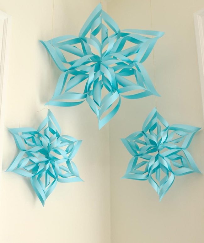 Light Blue Paper Stars In Motion