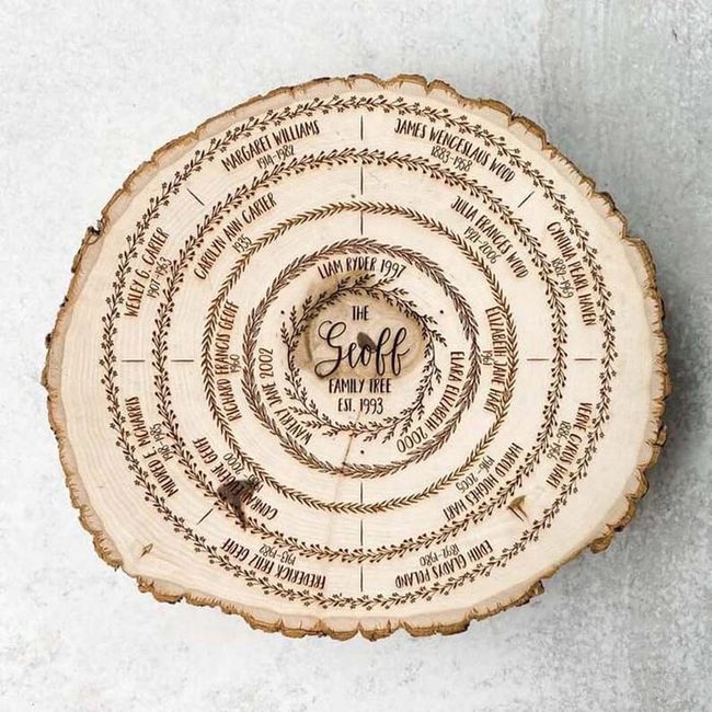 Engraved Family Tree Wood Slices