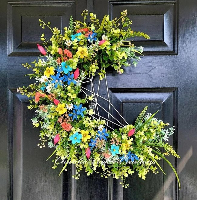 Crescent Moon Wildflower Wreath