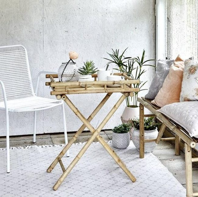 Bamboo Table With Green Living Nook