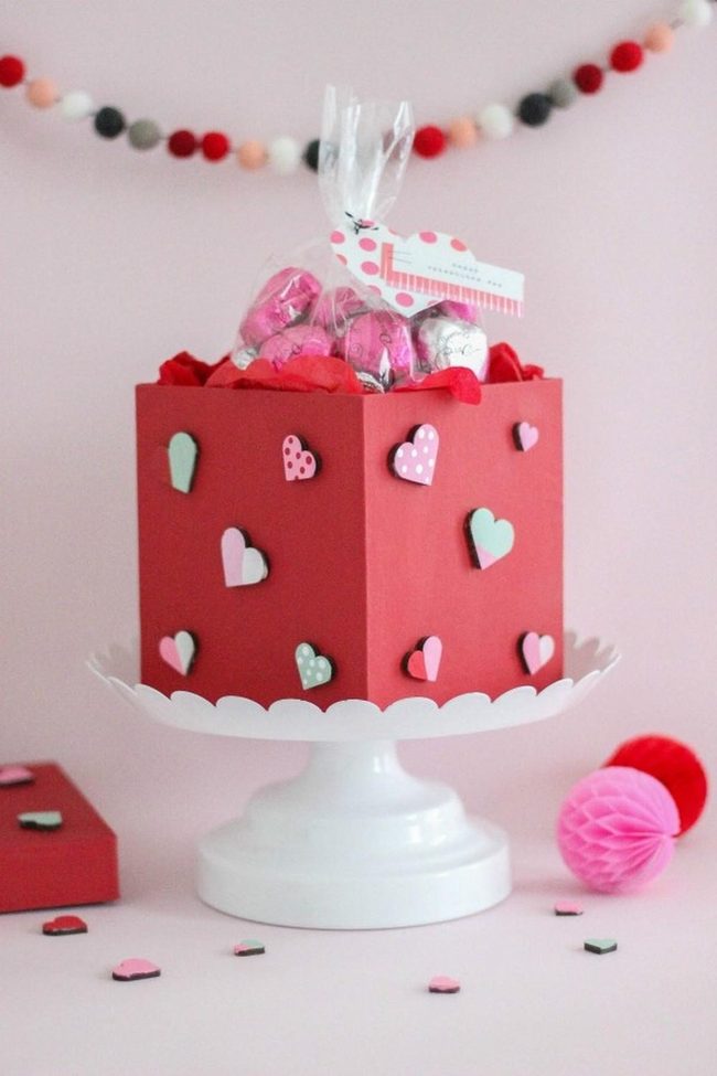 Pink Chocolate Boxes Red Ribbons