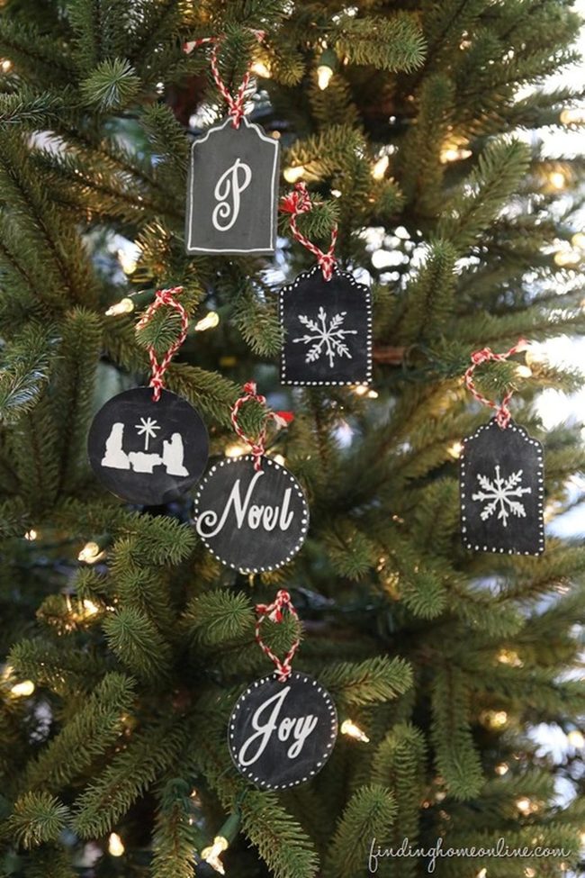Black Chalkboard Pine Branch Trees