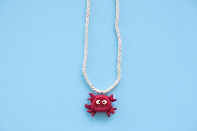 Crimson Crab Dangling Necklace
