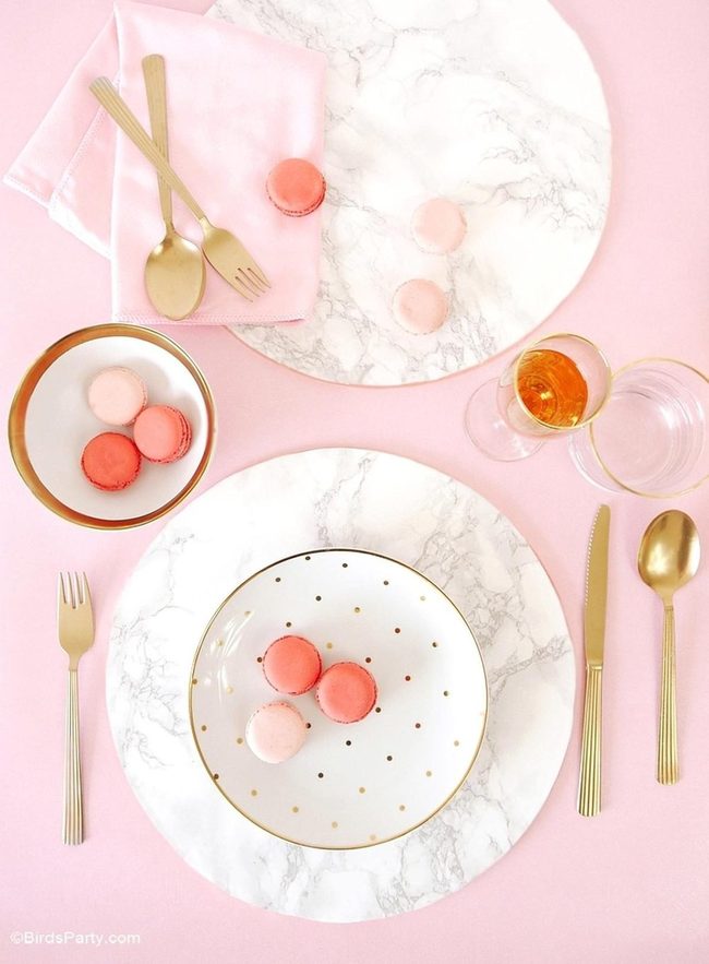 Black Marble Plates With Gold Elegance