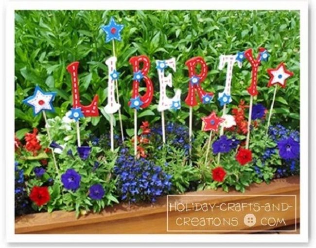 Red, White, Blue Wooden Statements