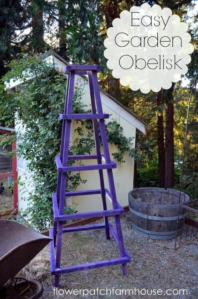 Tall Wooden Garden Obelisk