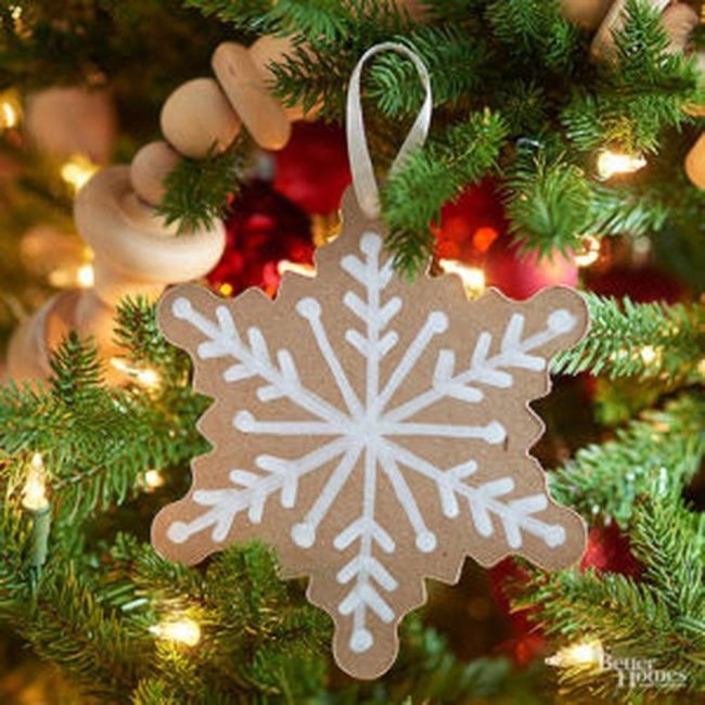 Cardboard Snowflakes With Glitter Details