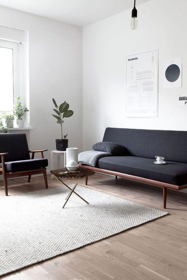 Dark Gray Furniture Meets Natural Wood