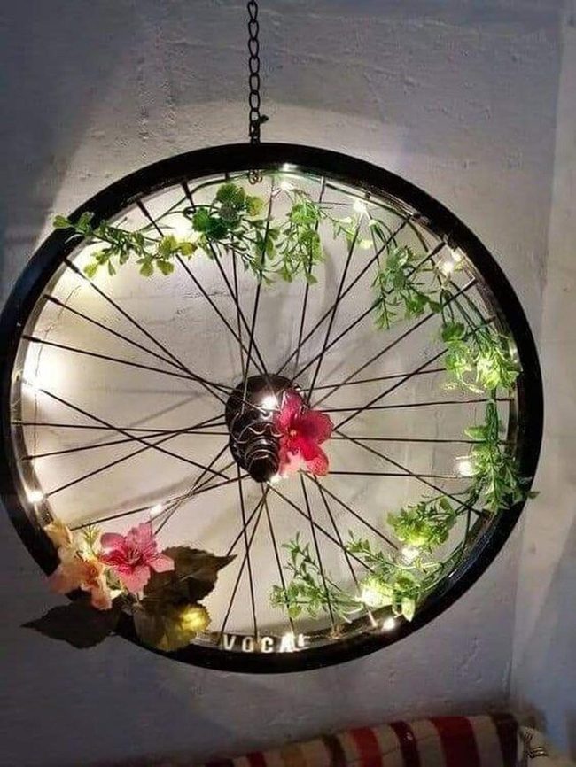 Vintage Wheels With Living Vines