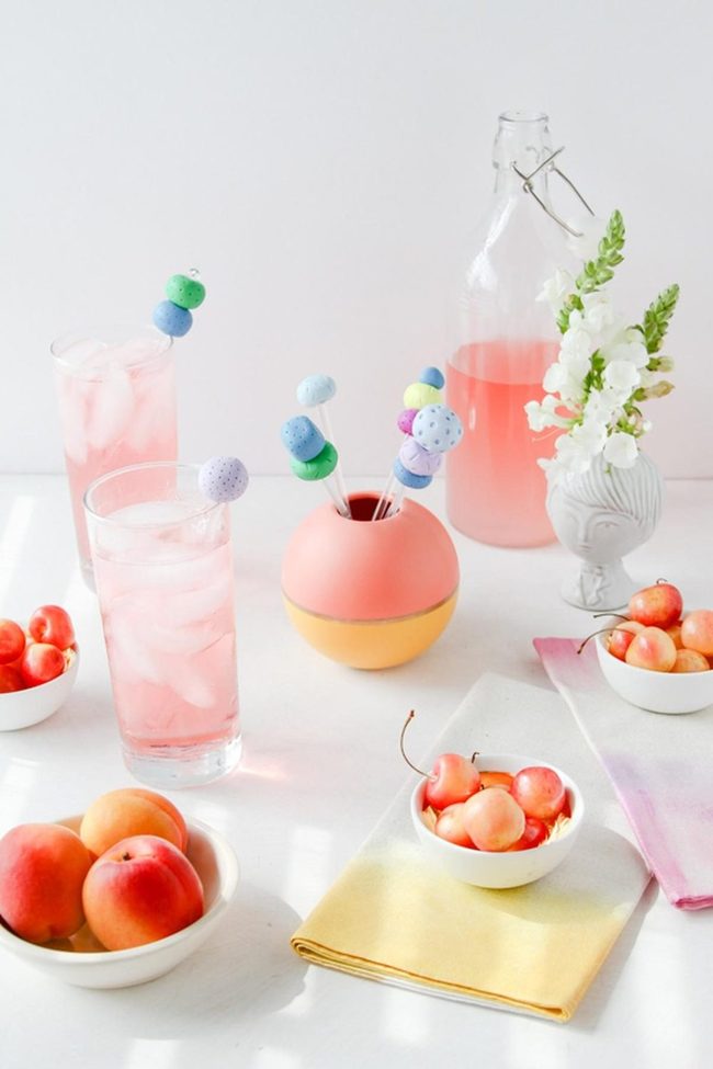 Pink Cocktails With Fresh Fruit