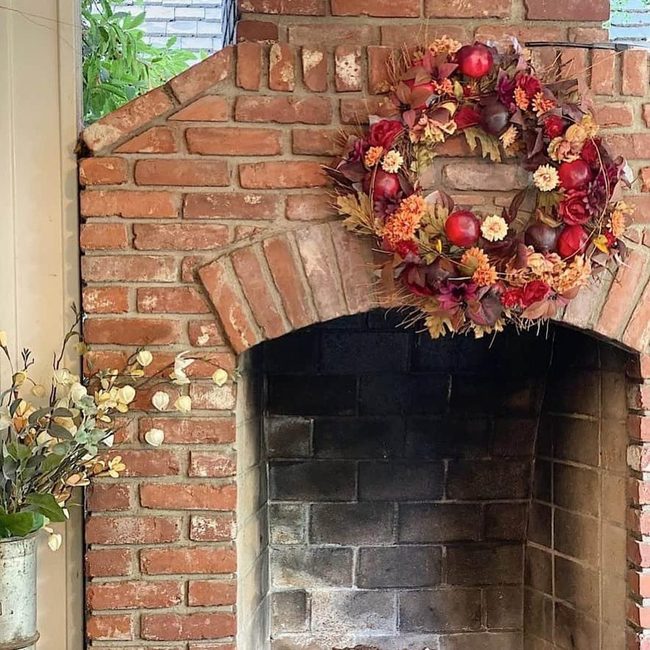 Autumn Red Rust Yellow Berry Wreath