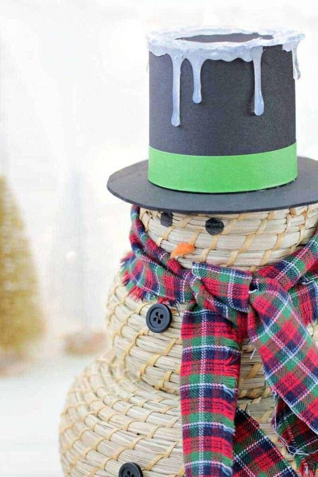 Stacked Basket Snowman Character