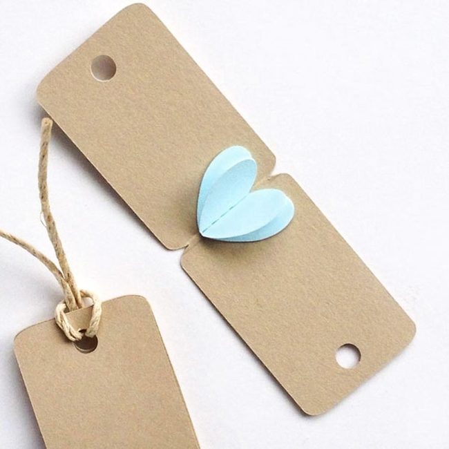 Blue Heart Paper Tags