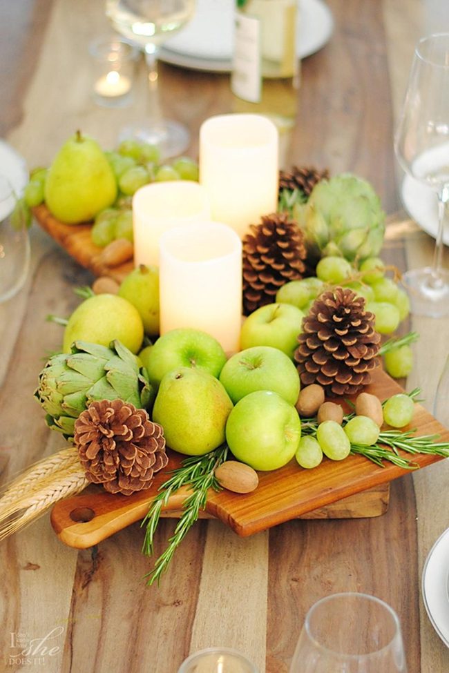 Green Fruit Wooden Board Display