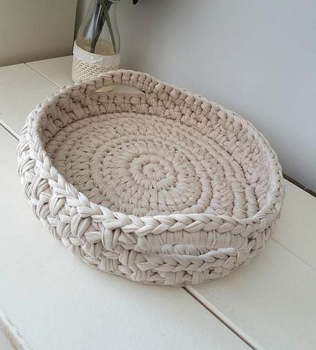 Cream Braided Basket Woven Details